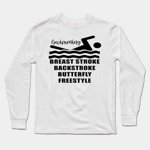 Men’s Swimming Events, Swimmer Long Sleeve T-Shirt by Gsallicat